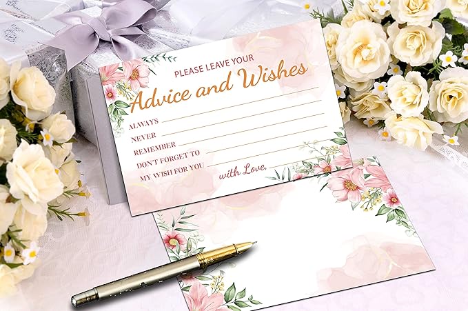 Boho Floral Greenery Advice and Wishes Cards, Mr and Mrs, Bride Shower - Image 4