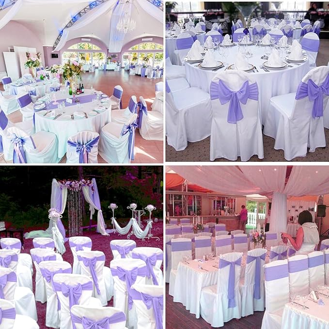 100 PCS Satin Chair Sashes Decorative Bow Chair Sashes Ties Back Ribbon Bows - Image 6