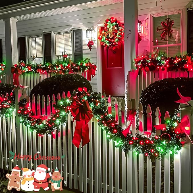 JMEXSUSS 500 LED Red and Green Christmas Lights, 8 Modes 163ft String Lights - Image 2