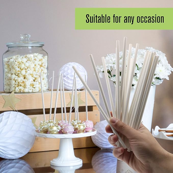 300/1000-Pack Extra Durable White Paper Straws Biodegradable- Premium - Image 4