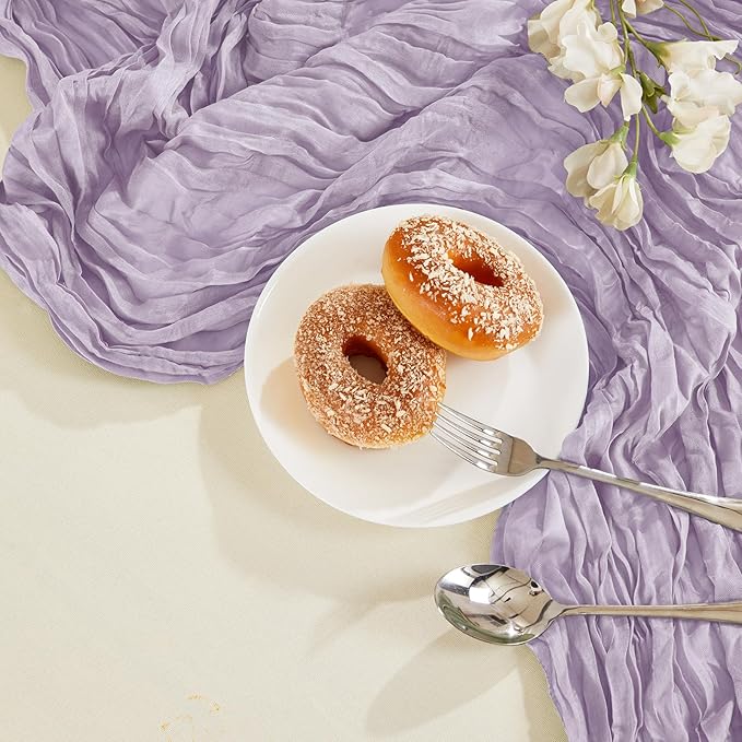 6 Pack Purple Cheesecloth Table Runner 10FT Long Boho Gauze Table Runner Rustic - Image 4