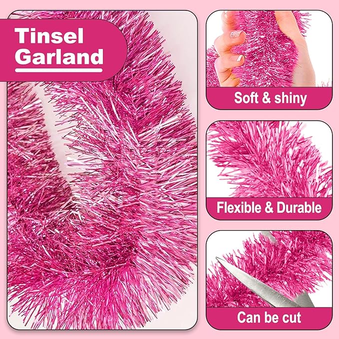 25 Feet Metallic Twist Tinsel Garland - Image 3