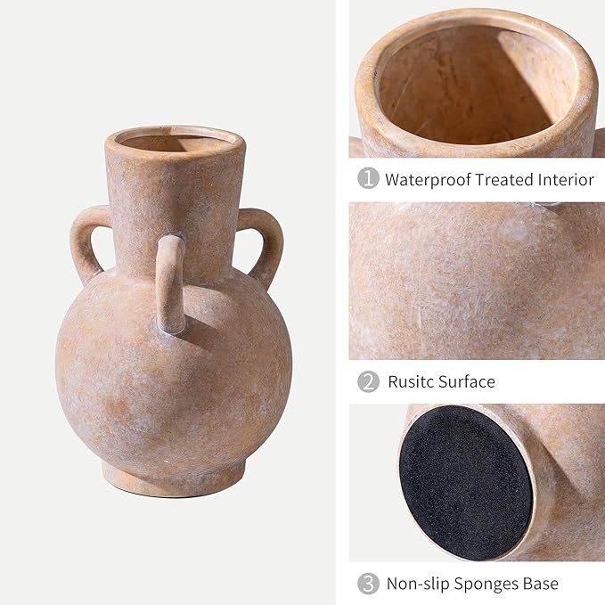 Beige Vintage Terracotta Ceramic Vase - Image 4