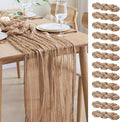 Asee'm 12pcs Cheesecloth Table Runner 120 Inches Long Nude Boho Gauze Cheese by Aseem