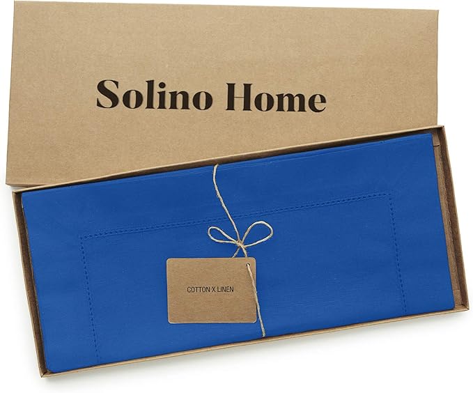 Solino Home Blue Hemstitch Table Runner 36 Inches - Image 6