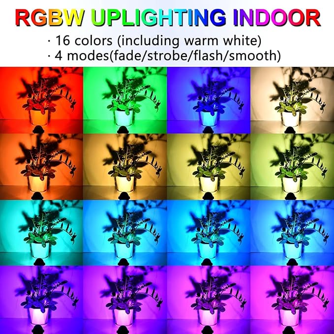 Spot Lights Indoor, 5W RGBW Uplighting 16 Color Changing Up Lights Indoor - Image 3
