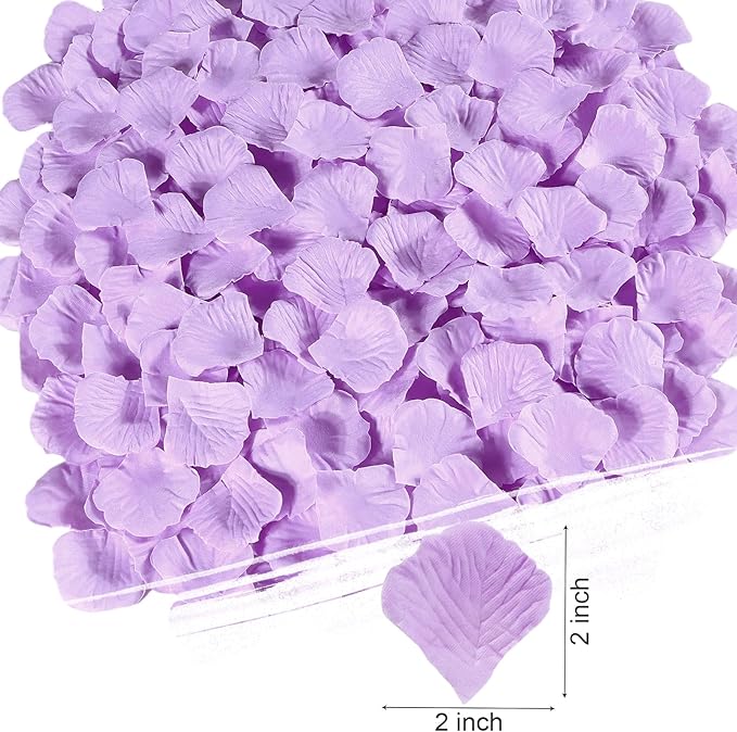 1000 Pcs Light Purple Rose Petals Artificial Silk Flower Petals Romantic - Image 5