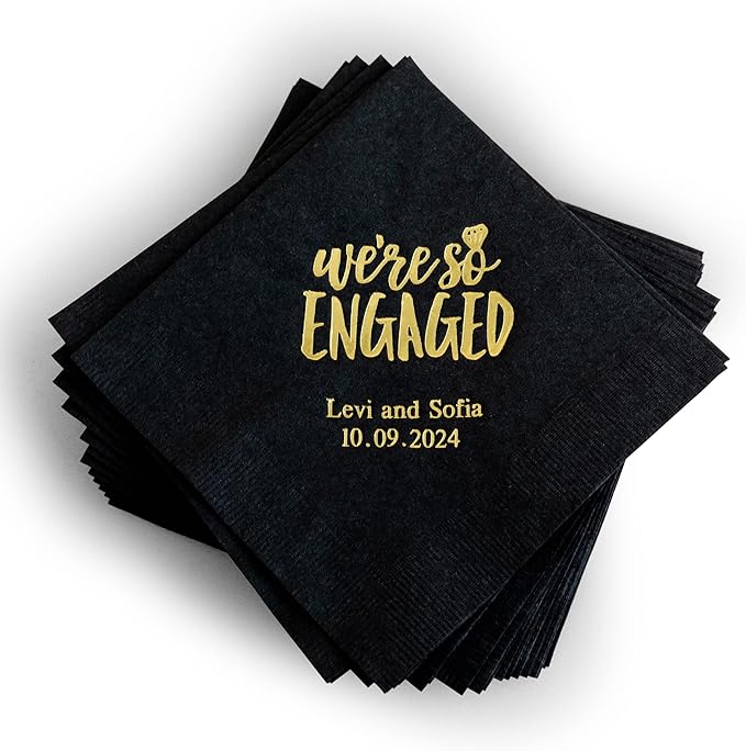 Weddingstar Personalized Printed Paper Napkins 3-Ply 50 Pack by WEDDINGSTAR