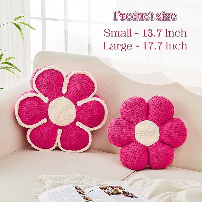 Flower Pillow, Soft Flower Decorative Throw Pillow, Cute Daisy Flower Shaped - Image 2