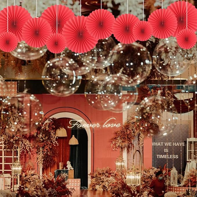 HQZ Red Party Hanging Fans DIY Set - Image 3