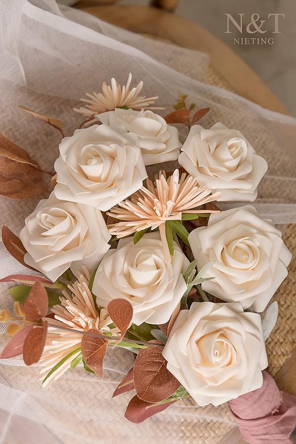 N&T NIETING Artificial Flowers, Cream Roses - Image 5