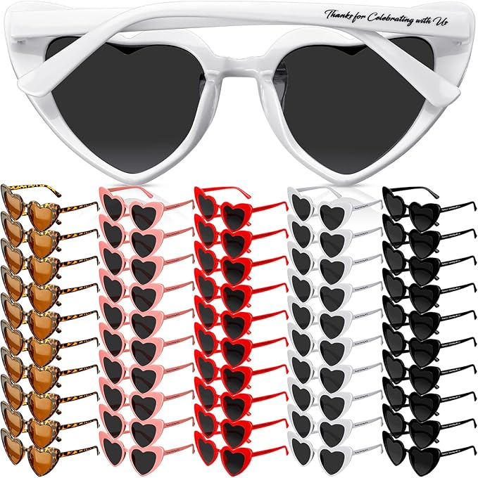 Vabean Wedding Heart Sunglasses Bulk Wedding Gifts Bachelorette Bridal Party by Vabean