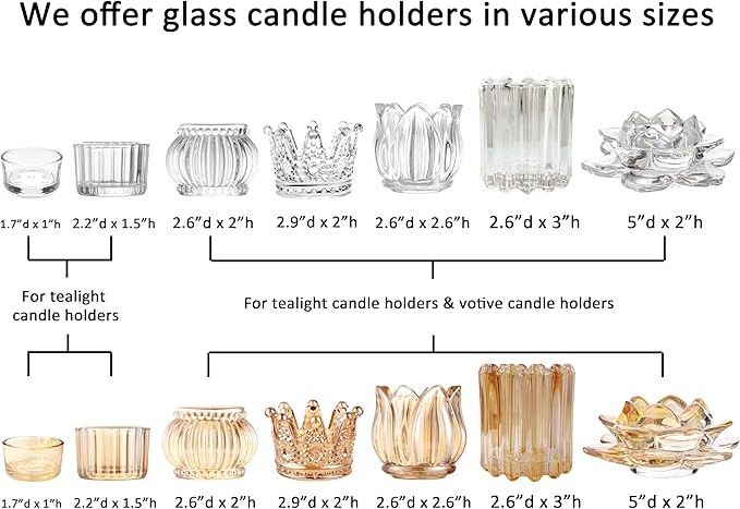 GOLDEAL 12Pcs Gold Glass Votive Candle Holders Tealight Holders Decorative - Image 3