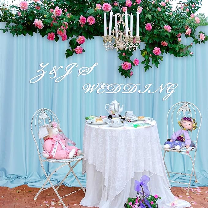 MEETSKY Baby Blue Backdrop Curtain - Image 7