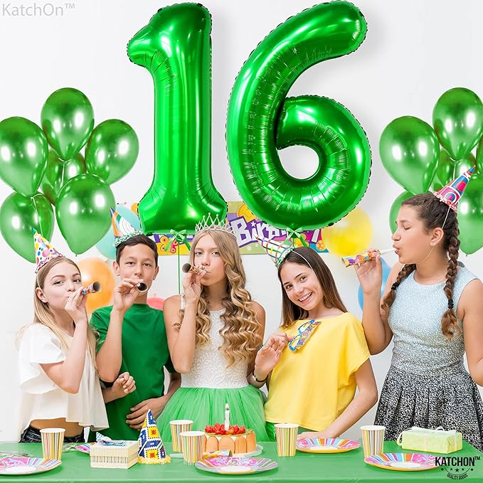 KatchOn, Dark Green 16 Balloons Number - Image 8