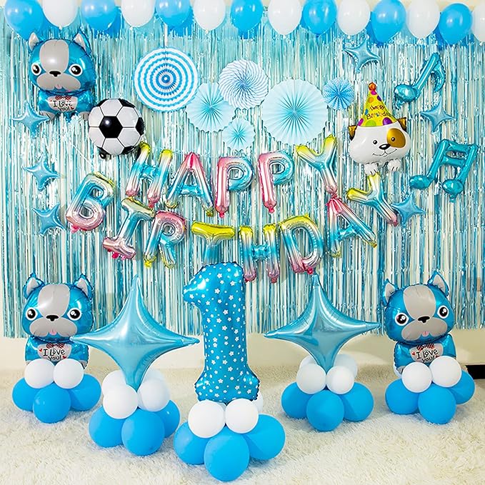2 Pcs Light Blue Metallic Tinsel Foil Fringe Curtains Backdrop, 3.28 ft x 6.56 - Image 4