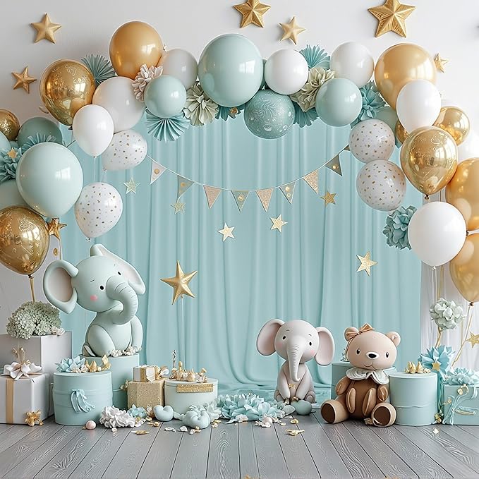 MEETSKY Light Green Backdrop Curtains 10ft x 10ft - Image 7