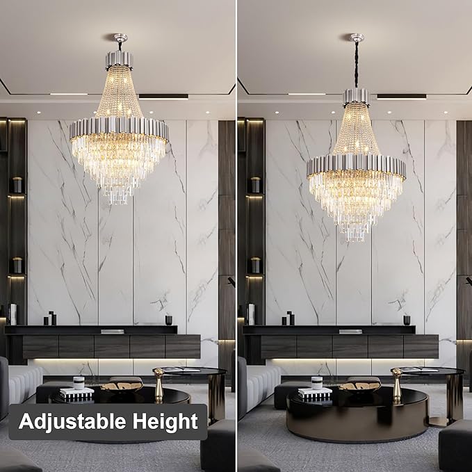 54" Luxury Long Crystal Chandelier - Image 2
