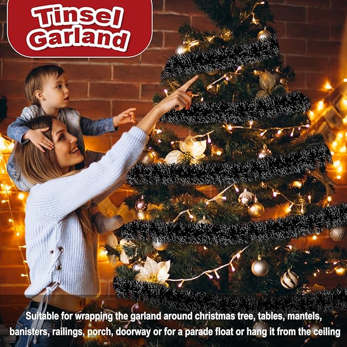 50 Feet Christmas Foil Fringe Banner Metallic Tassle Garland Metallic Backdrop - Image 3