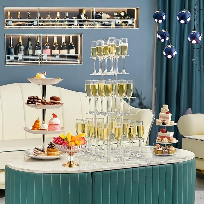 Champagne Tower, Rectangle Acrylic Champagne Display Rack Stand - Image 2