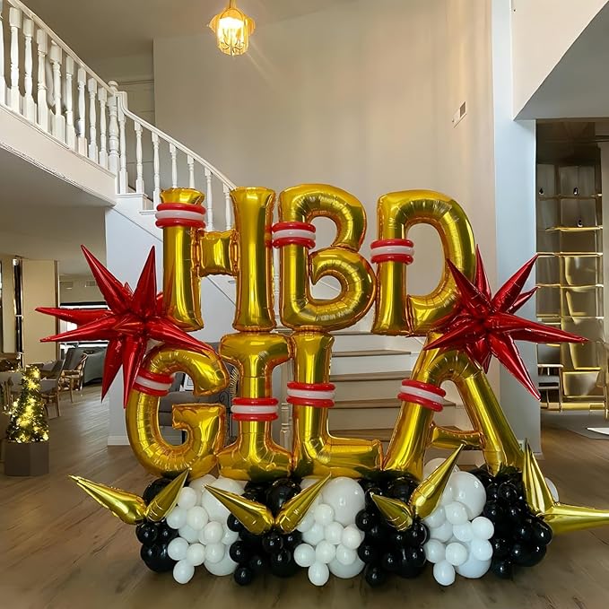 Letter Balloons Gold, 40 Inch Alphabet Name Balloon, Large Self Inflating - Image 4