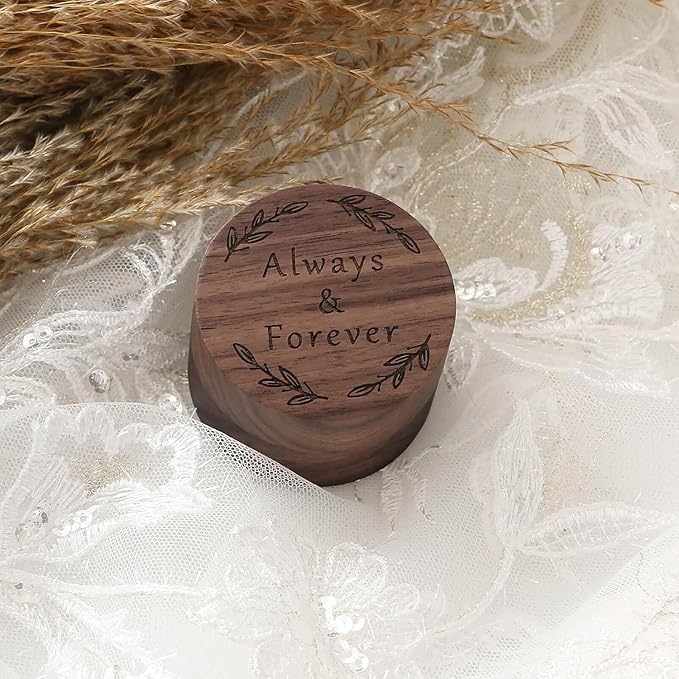 Ring Box, Wooden Ring Box for Wedding Ceremony Ring Bearer Box, Engagement Ring - Image 4