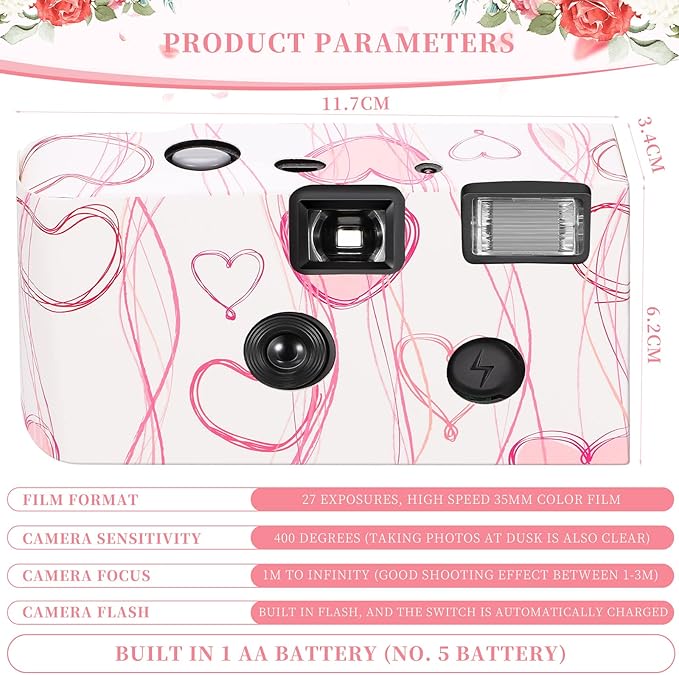 8 Pack Disposable Camera Bulk for Wedding 35mm Film Single Use Camera - Image 3