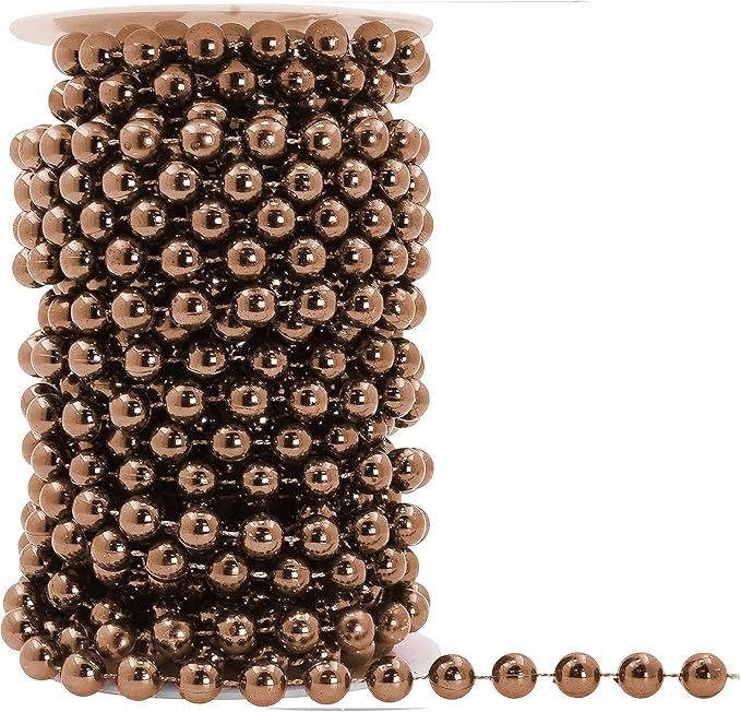 Mandala Crafts 10mm Faux Brown Pearl Beads Roll - Image 3
