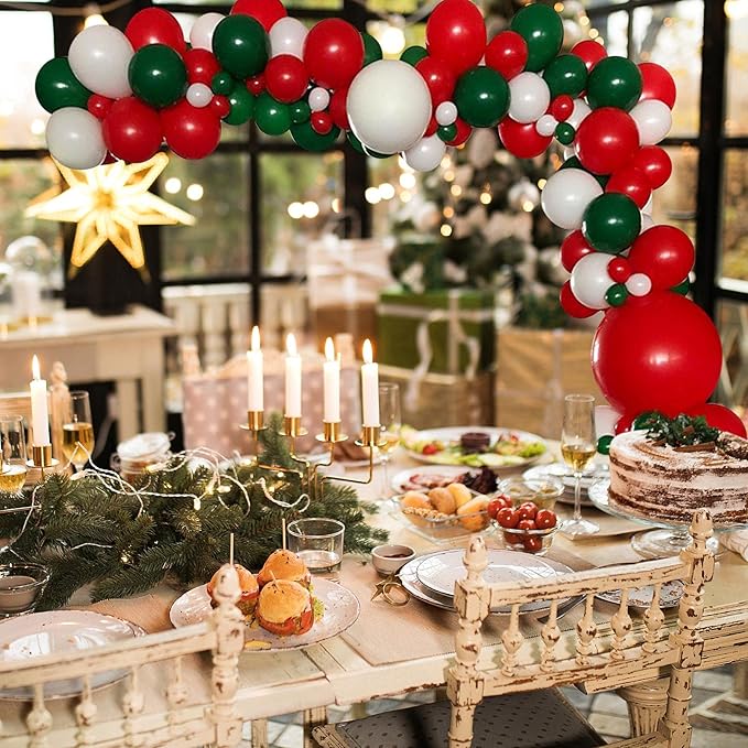 Balloons Garland Kit Red Green and White Balloons - Image 7