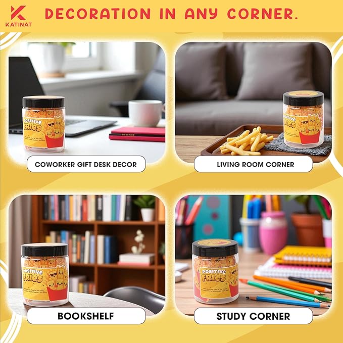 Positive Fries Jar – 60 Funny Affirmation Cards, Emotional Support Fries - Image 4