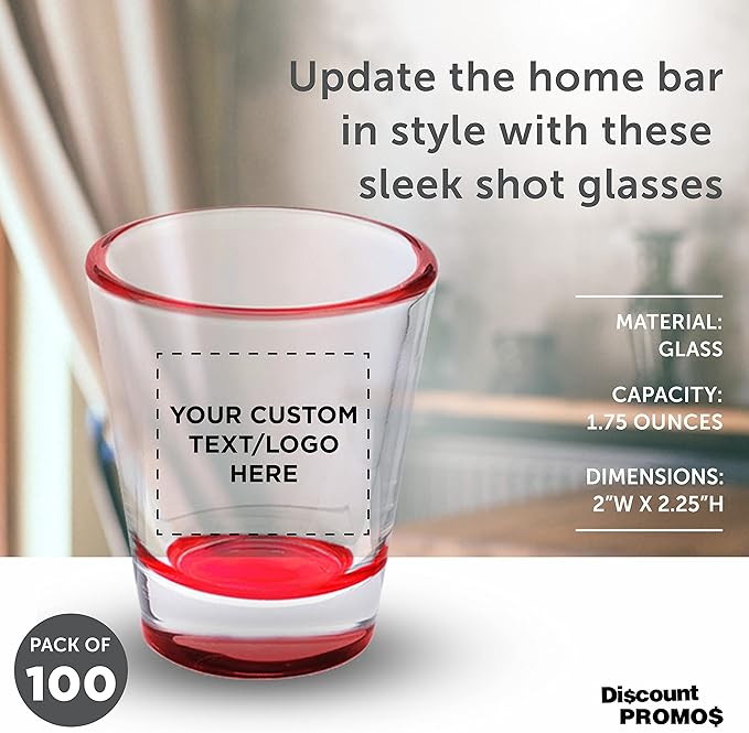 Custom Shot Glasses 1.75 oz. Set of 100, Personalized Bulk Pack - Image 4