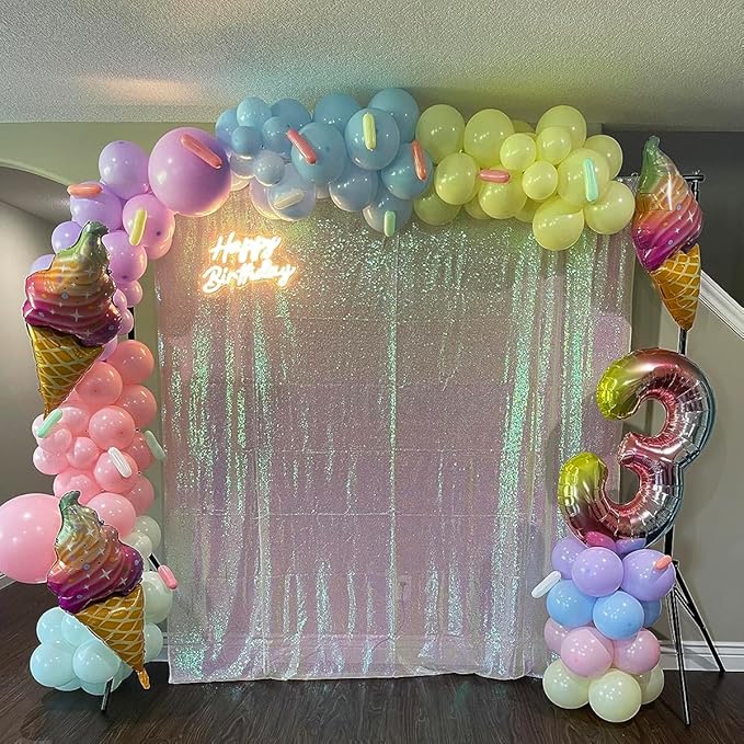 Iridescent Sequin Backdrop 8FTx8FT 1 Panel Sparkle Backdrop Curtain Glitter - Image 2