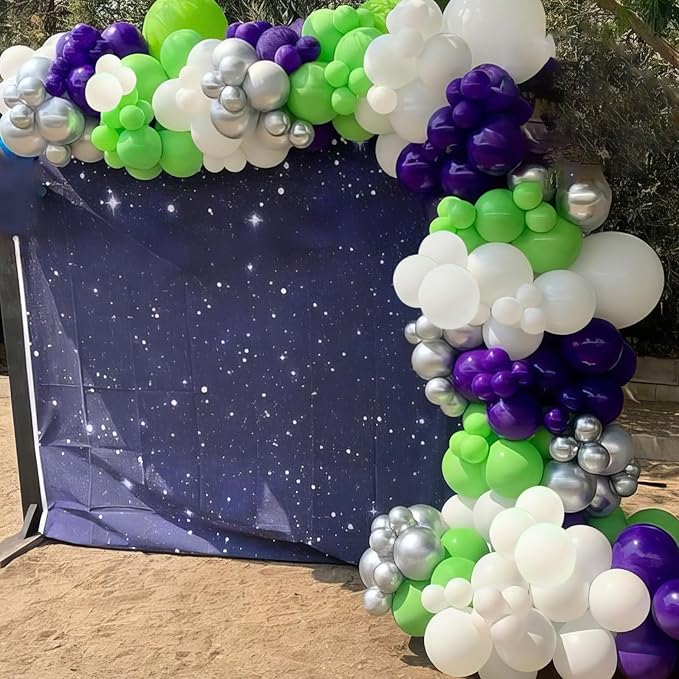 Green Purple White Balloons - Image 4