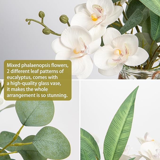 White Orchids Artificial Flowers - Image 3