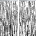 4 Packs Silver Foil Fringe Curtain, Baby Shower, Engagement, Bachelorette Party by BSRESIN