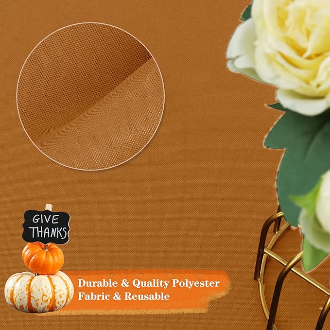 sancua 6 Pack Round Tablecloth 90 Inch, Stain and Wrinkle Resistant Fall Table - Image 7