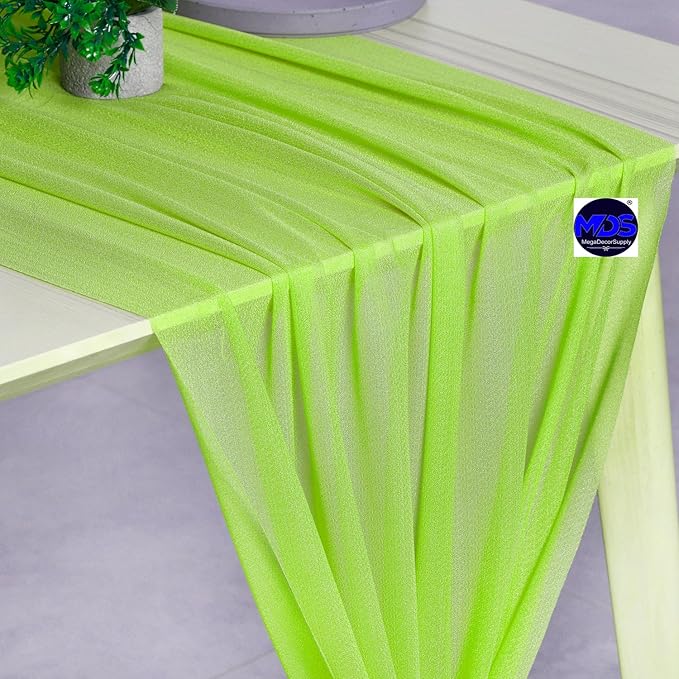 MDS 5 Pack 10ft Chiffon Table Runner 29 x 120 Inches Sheer Wedding Runner - Image 4