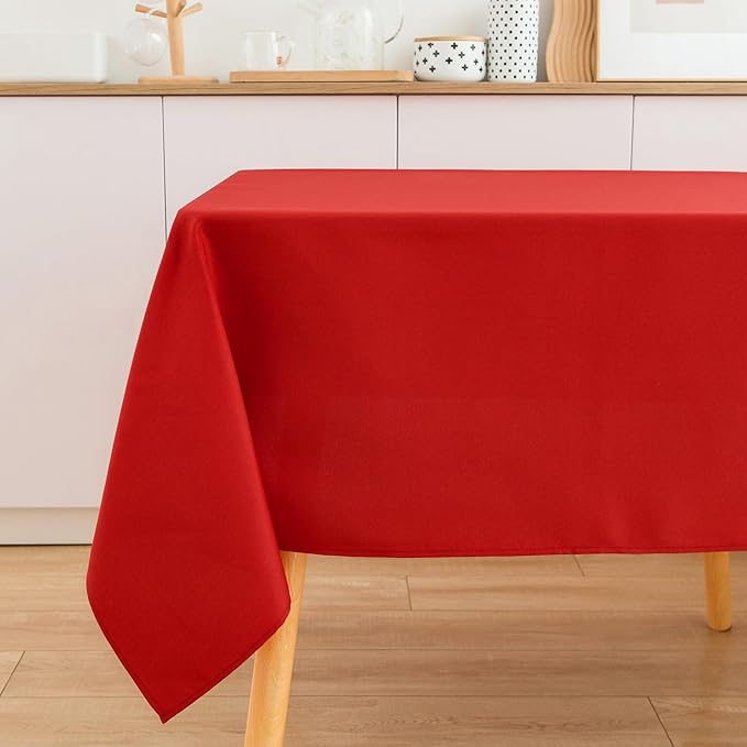 2 Pack Square Table Cloth 70X70 Inch Red Washable Fabric Tablecloth Polyester - Image 9