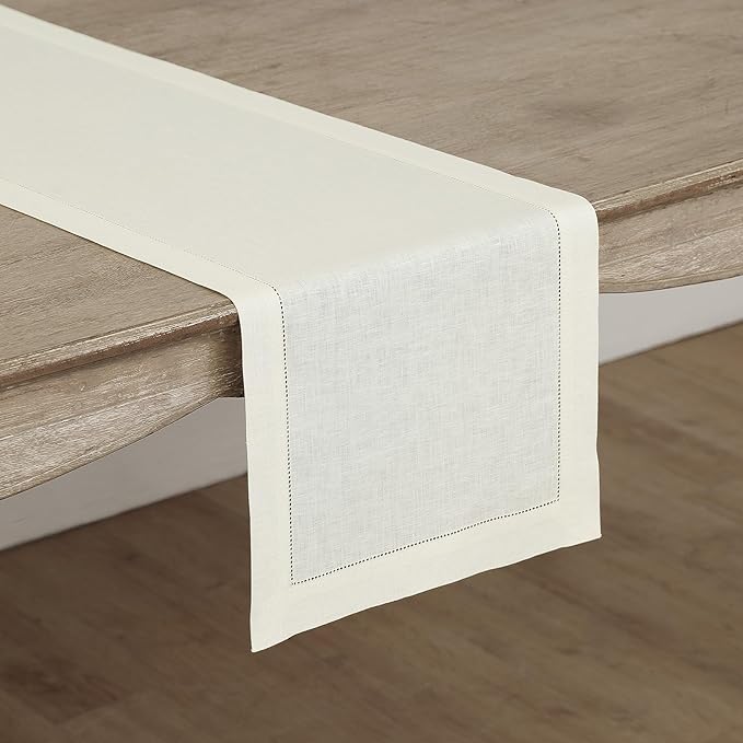 Solino Home Linen Ivory Table Runner 36 Inches - Image 2
