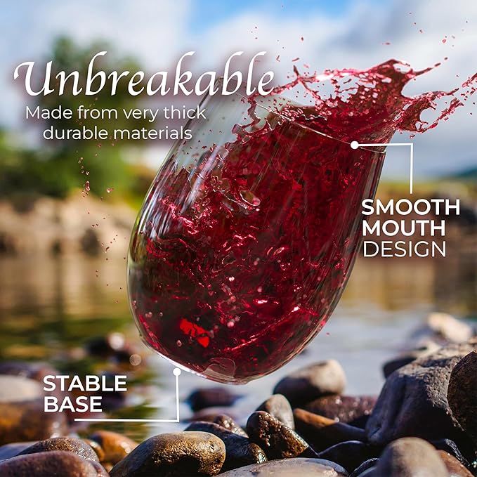 Exquisite 48 Pcs Unbreakable Stemless Plastic Wine Glasses Disposable Wine - Image 4