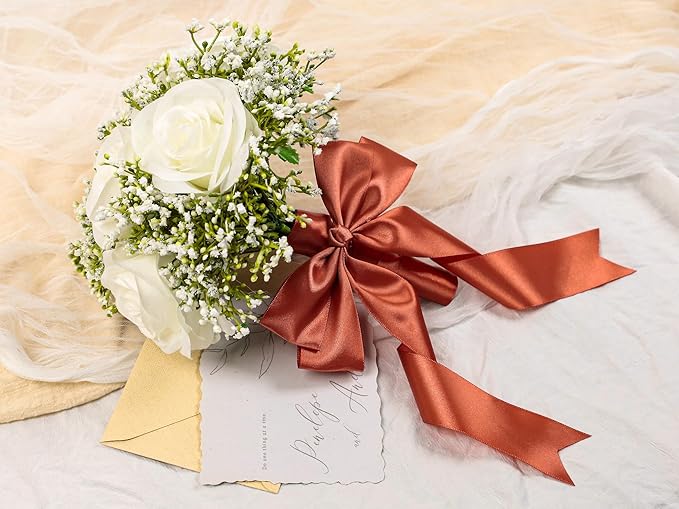 Copper Satin Ribbon 1-1/2 inch X Continuous 100 Yards, Single Face Polyester - Image 6
