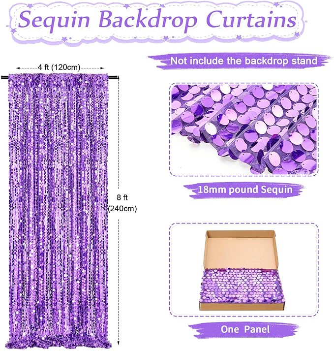 Purple Backdrop 4x8FT Backdrop Curtain - Image 3