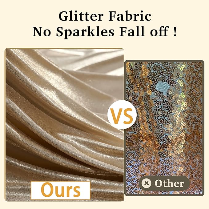 10x10 ft Champagne Sequin Backdrop Curtain Panels - Image 2