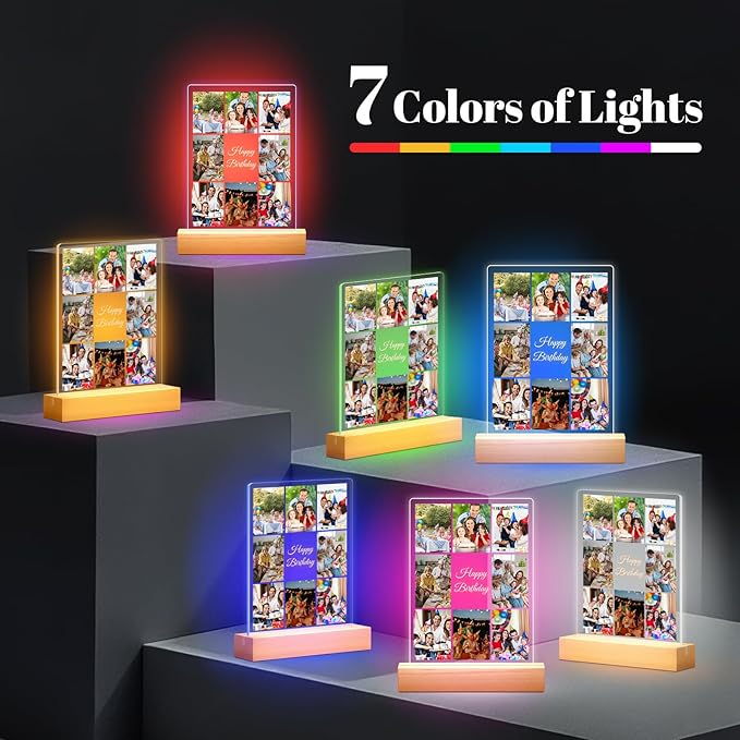 Custom Picture Frames with Photo, Personalized Collage Photo Frame with Night - Image 6