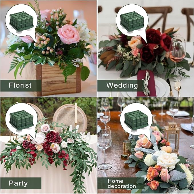 Krijues 2 Pcs Floral Foam Cage for Flowers for Christmas DIY Crafts, Square - Image 6