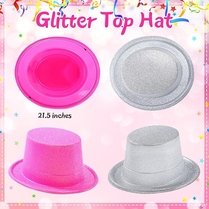 Hillban 24 Pcs Halloween Glitter Top Hat Bowler - Image 4