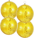 Gold Mirror Disco Ball Hanging: 6 Inches Reflective Ball by SoarDream