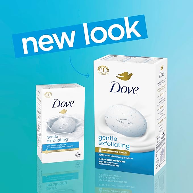 Dove Beauty Bar Soap 8 Bars Gentle Exfoliating, - Image 3