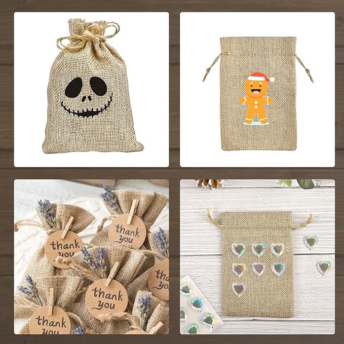 Jutieuo 25pcs Small Burlap Bags - Image 4