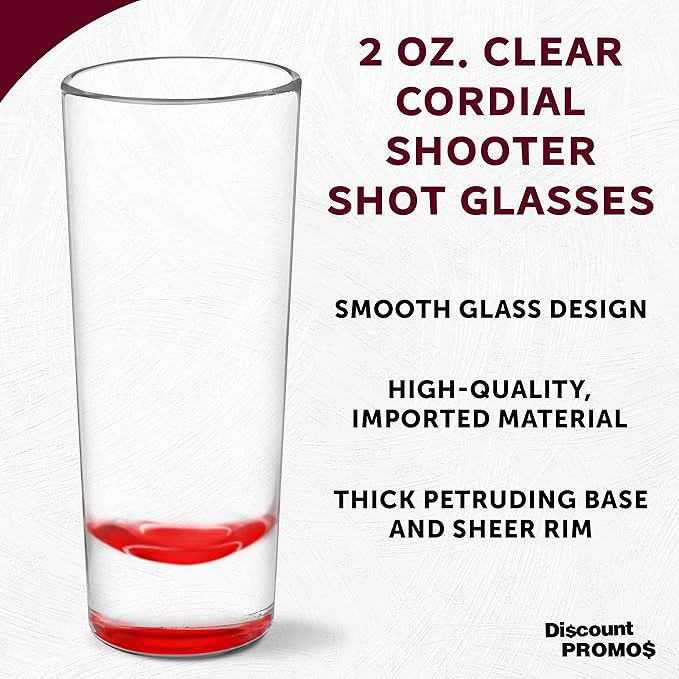 DISCOUNT PROMOS Cordial Shooter Shot Glasses 2 oz. Set of 10, Bulk Pack - Image 3
